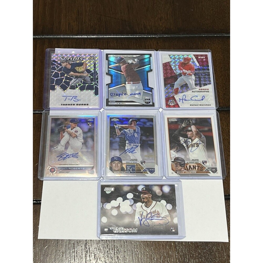 Baseball lot of 7 Autograph players including RCs and Numbered Auto